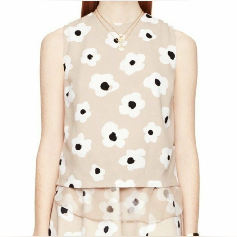 Kate Spade | Medium Cream Tiered Faye Floral Tank Blouse